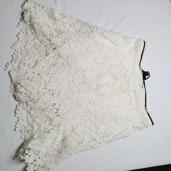 Maje Ivory Crocheted Front Pockets High Low Skirt - Picture 3 of 8